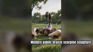 Dit bronzen schorpioenbeeld heeft een realistisch en imposant ontwerp