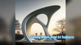 Moderne abstracte metalen sculptuur voor architectonisch decor