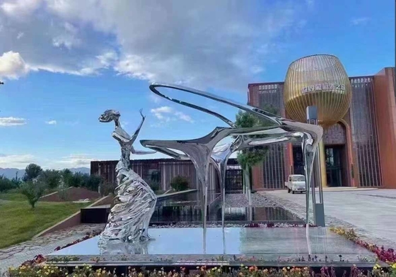 Eigentijds het Roestvrije staalkunstwerk van het Metaalbeeldhouwwerk voor Parkdecoratie