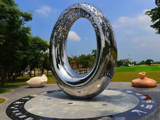 quality 316L Roestvrij Stalen Buiten Metalen Sculptuur met Spiegelafwerking en Abstract Ontwerp factory